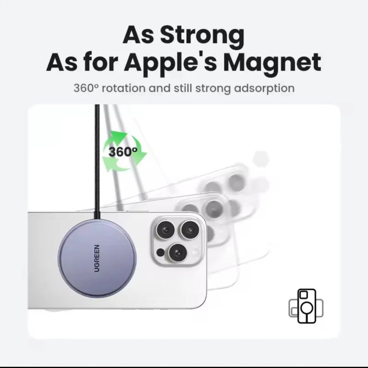 Carregador Magnético sem fio Magsafe Ugreen Q2 iPhone e Android - Foto 4