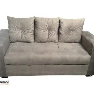 Sofa Pop Bela 3 / Lugares Cor Marrom - almofadas soltas Pés em Madeira