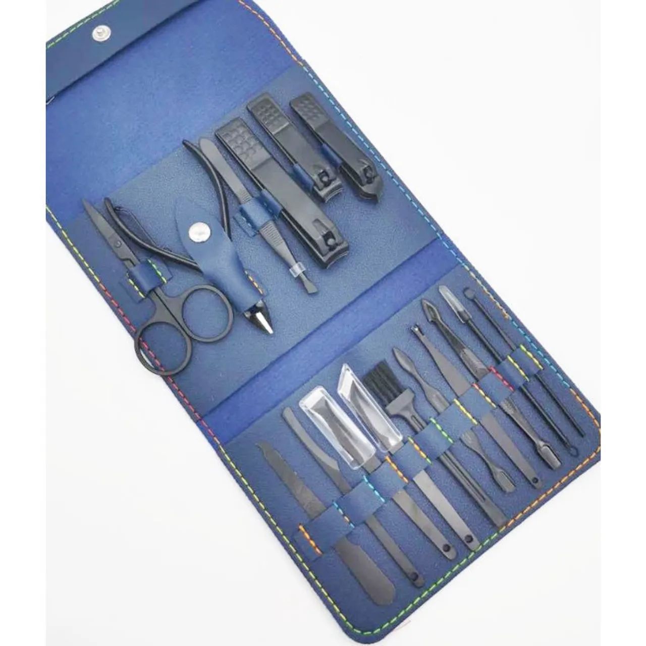 Kit cortador de unhas 16 peças com bolsa de couro - Foto 3