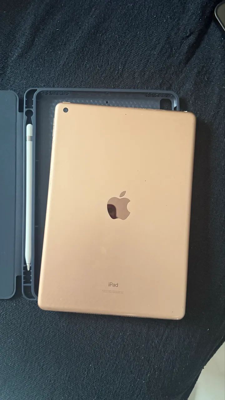 IPAD 9 ROSE GOLD INTACTO COM CAPA E TECLADO DE BRINDE - Tablets e