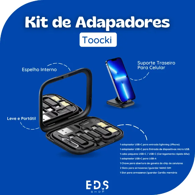 Kit de Adaptadores Multifuncionais - Marca Toocki de Qualidade top!