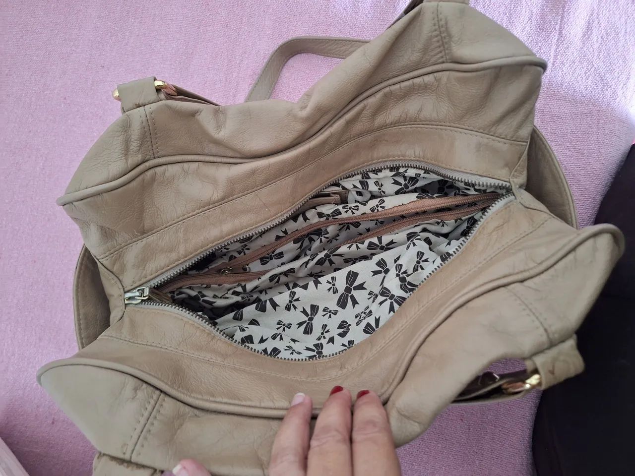 Bolsa de Ombro Bege - Foto 2