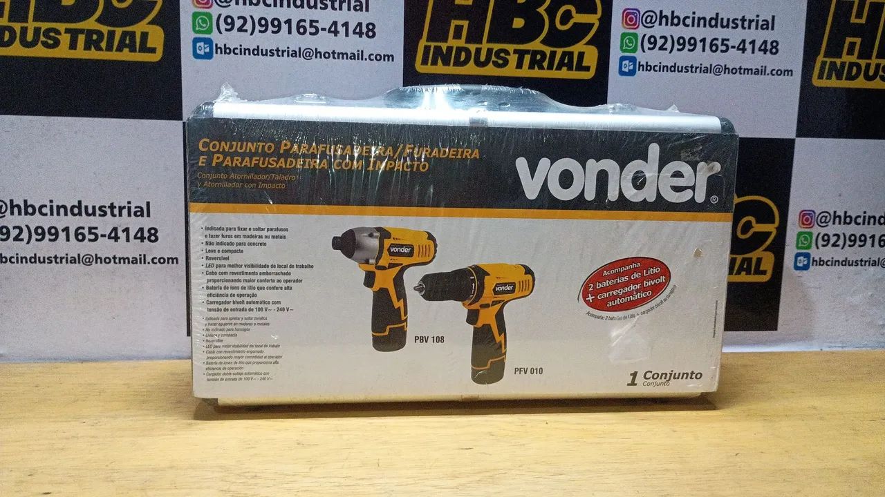Conjunto Parafusadeira/Furadeira Vonder com Impacto