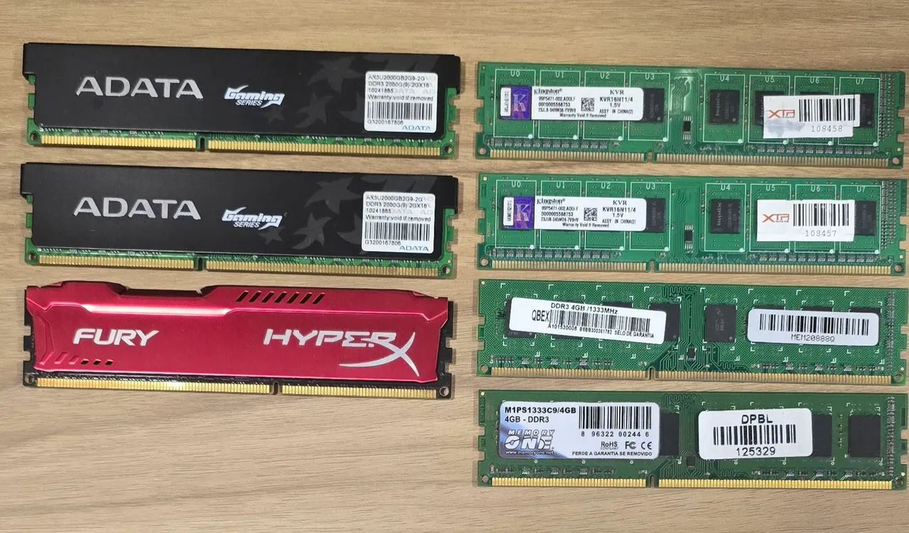Memórias RAM DDR3 2Gb e 4Gb