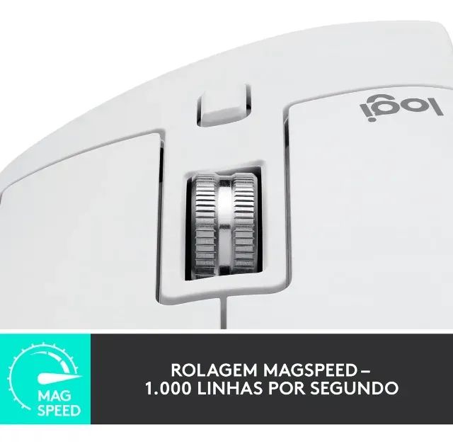 Mouse Sem Fio Logitech MX Master 3S Cinza Claro - Foto 4
