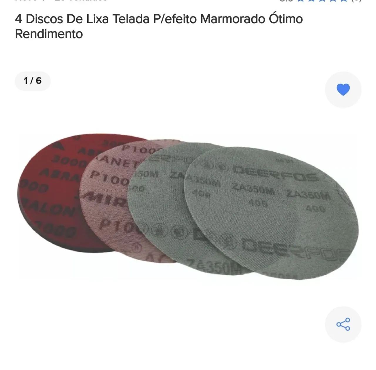 4 Discos de Lixa Telada P/efeito Marmorado Ótimo Rendimento