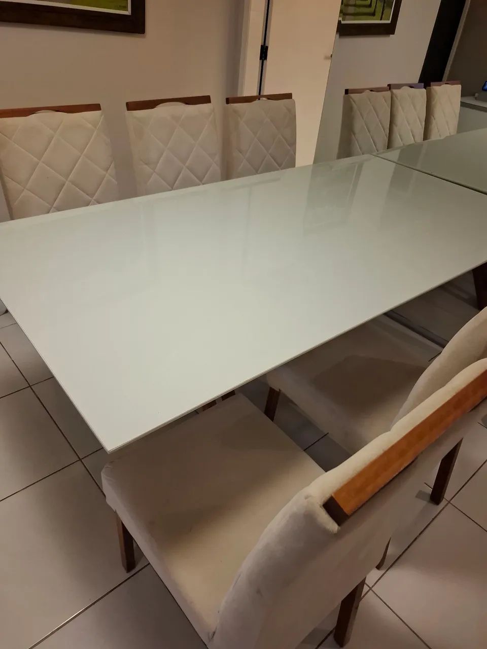 Conjunto mesa de jantar 1,80cm x 0,90cm  com 6 cadeiras acolchoadas - Foto 5