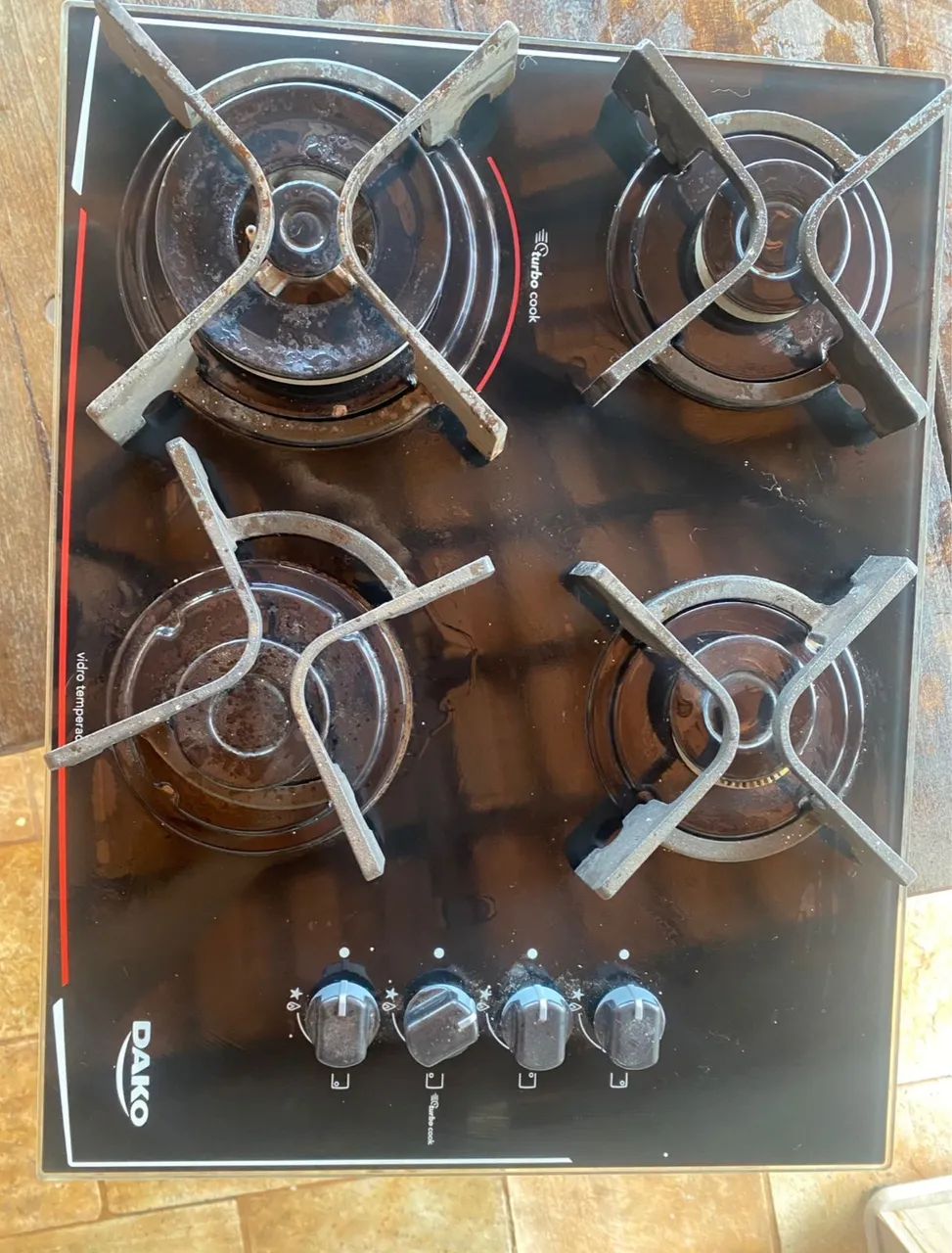 Fogão cooktop vidro 4 bocas 