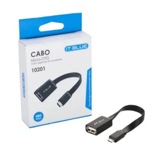 Cabo Otg Usb V8 Android Celular It Blue