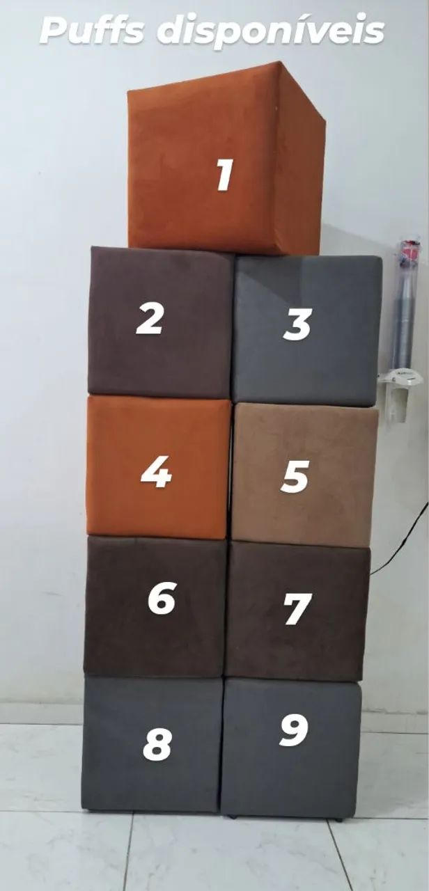 Puffs 40 por 40 disponíveis 