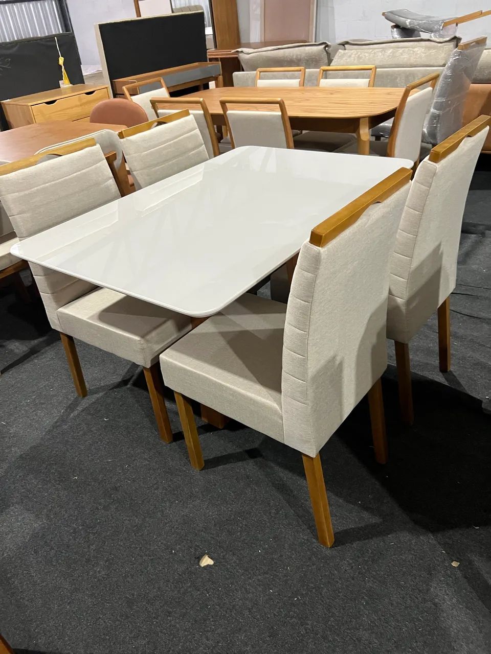 Mesa de jantar com 4 cadeiras Madeira  - Foto 4