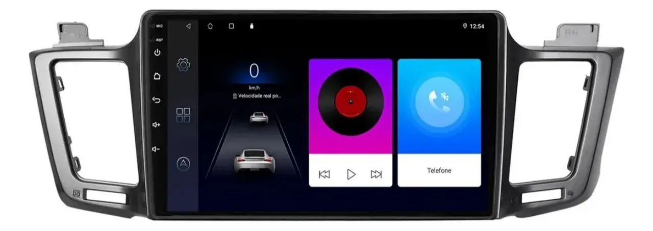 Central Multimídia Android 9 Pol. Carplay e A. Auto Rav4 2013 a