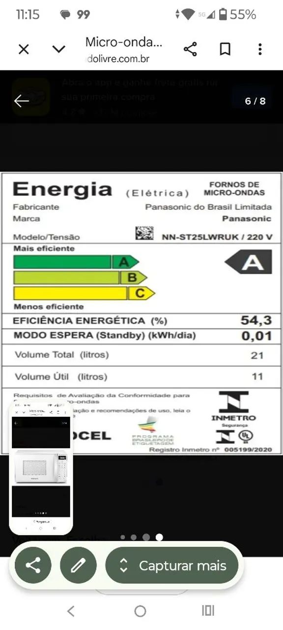 Microondas novo na embalagem  - Foto 5