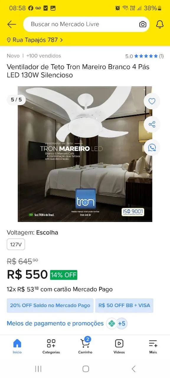 Ventilador de teto Tron 