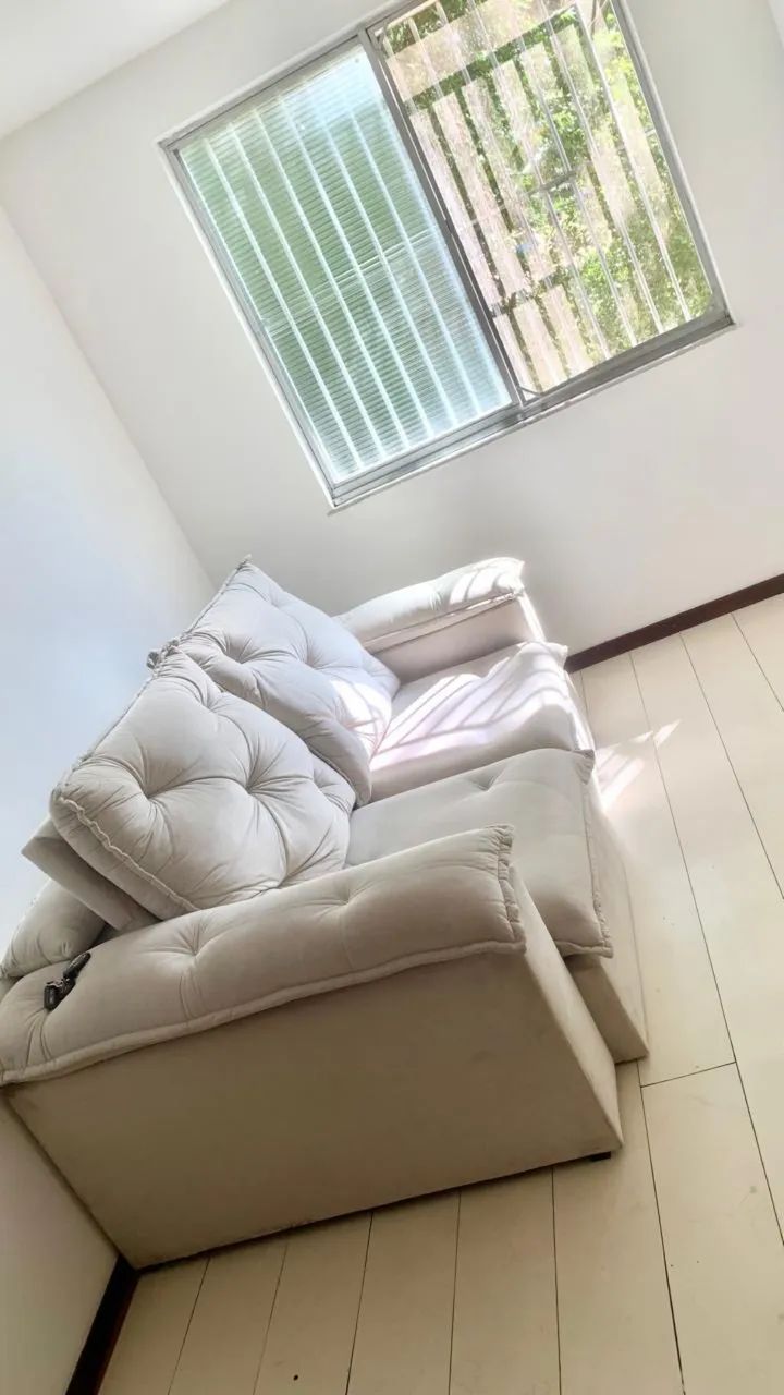 Sofá retrátil mola ensacada suede 