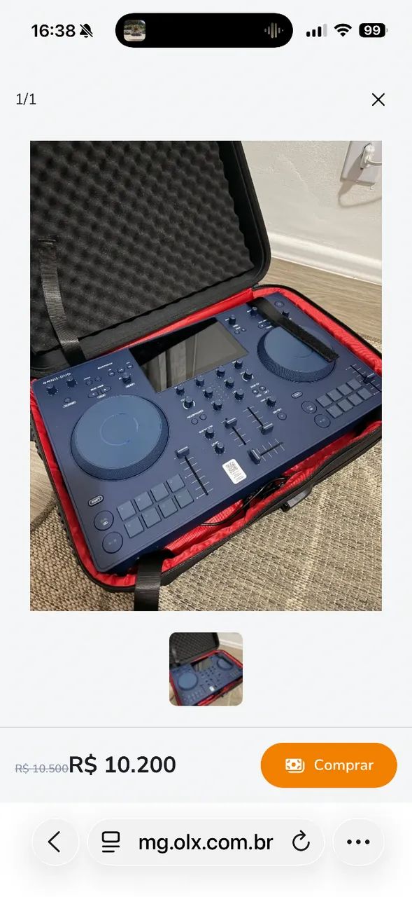 Controlador Alphatheta Omnis Duo Bateria Bluetooth Cor Azul