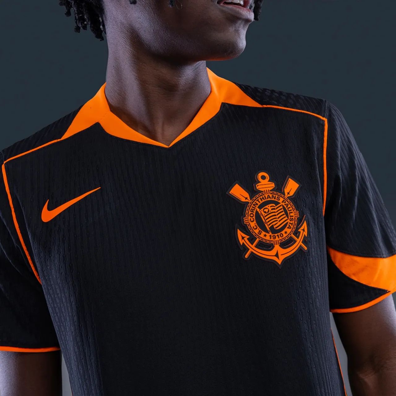 camisa corinthians preta/laranja total90 GG