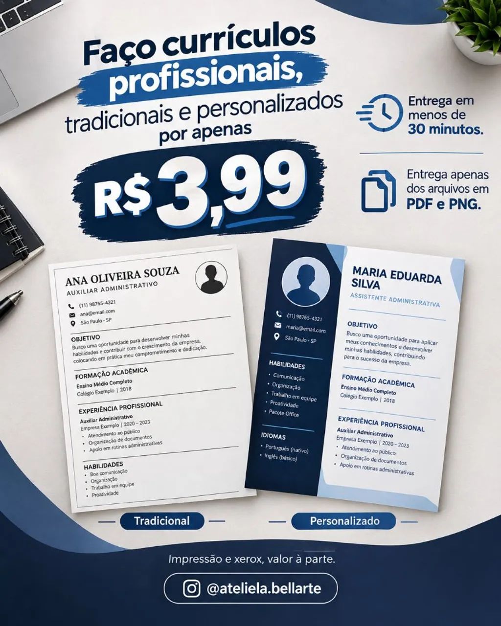 Currículo profissional & personalizado 