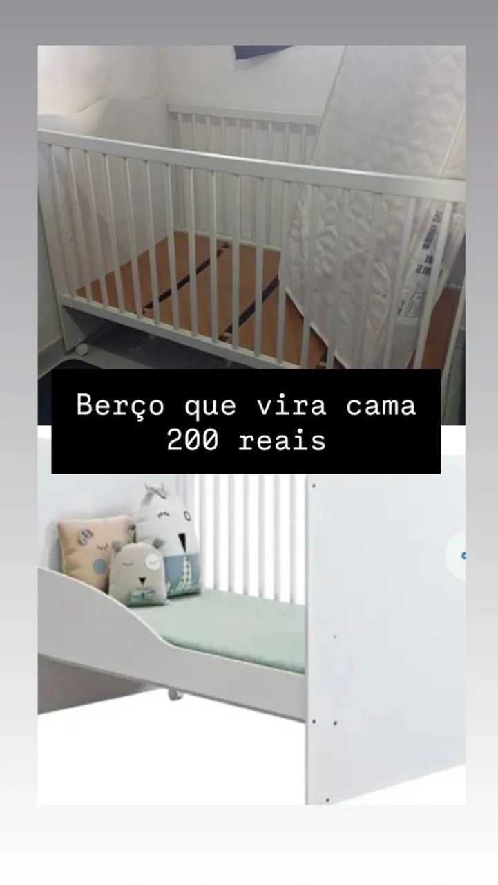 Berço que vira cama 