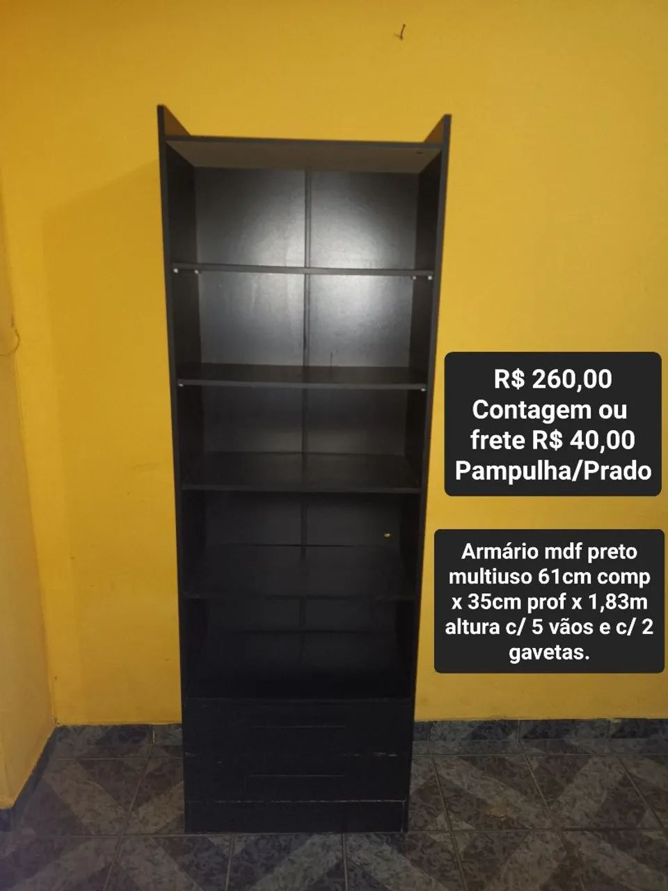 Black MDF Multi-purpose Office Cabinet