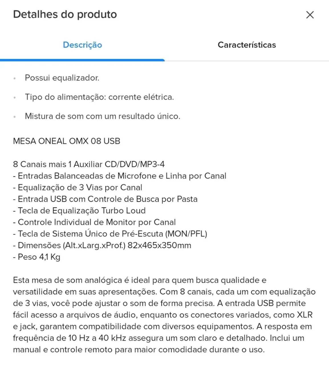 Mesa de som Oneal 8 canais excelente  - Foto 2