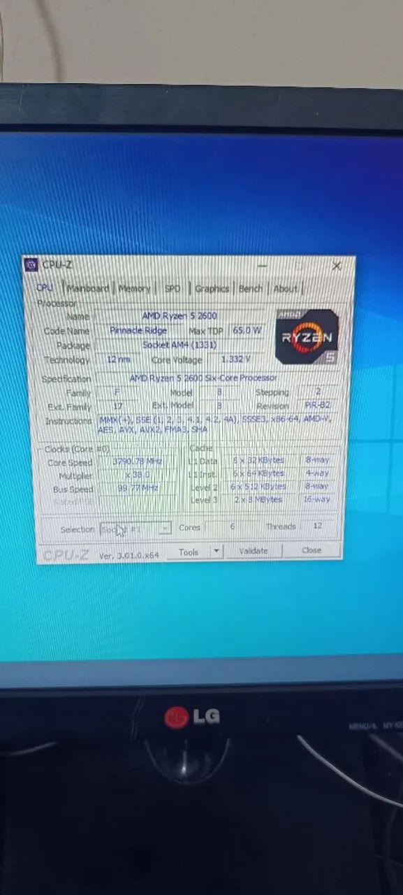 Ryzen 5 2600 6 núcleos e 12 threads mais cooler universal funcionando perfeitamente.  - Foto 3