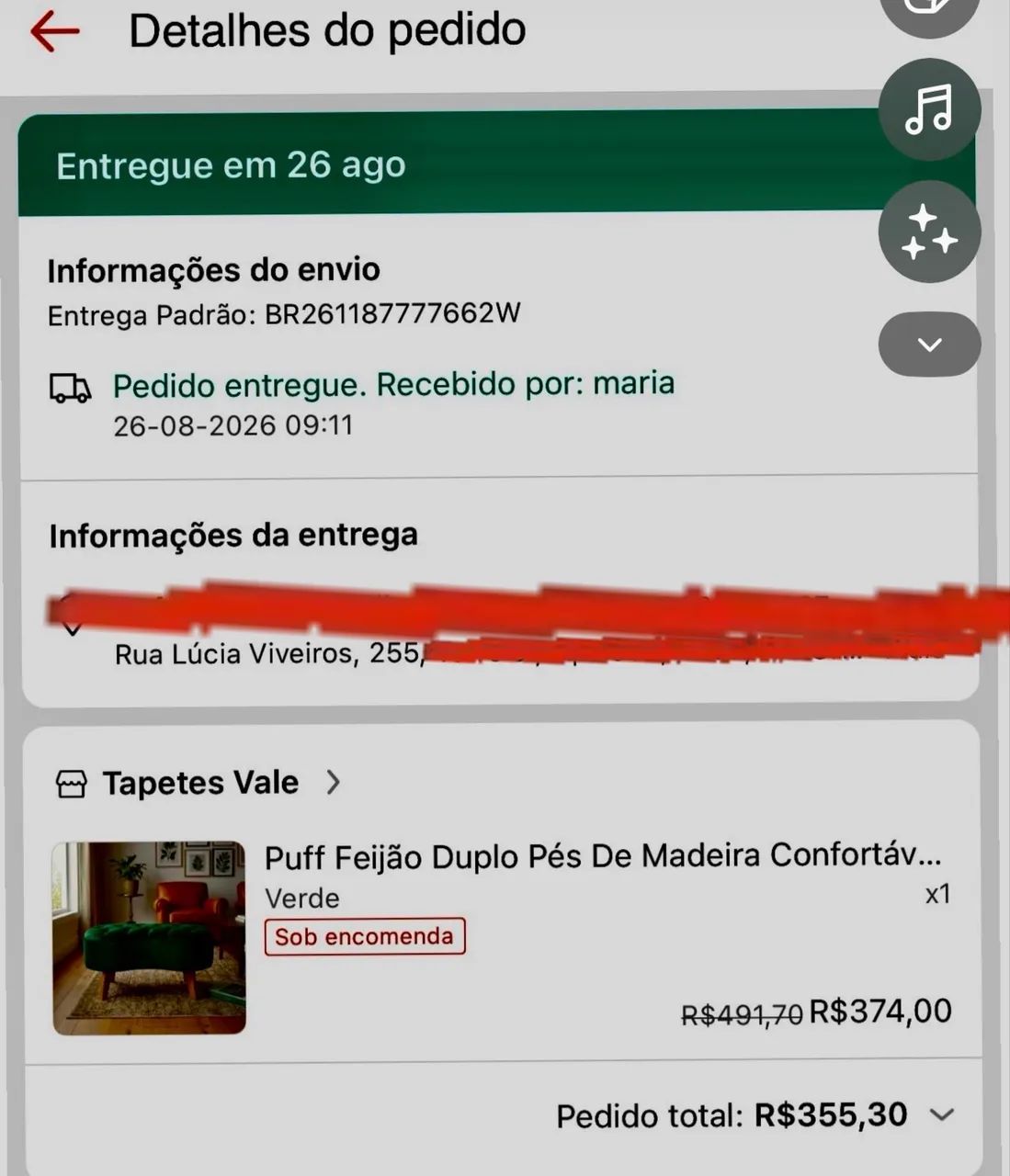Puff Feijão Duplo Pés De Madeira Confortável Sala Quarto - Foto 2