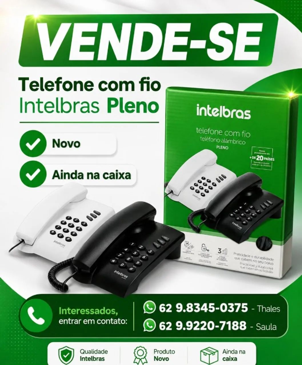 Telefone fixo com fio