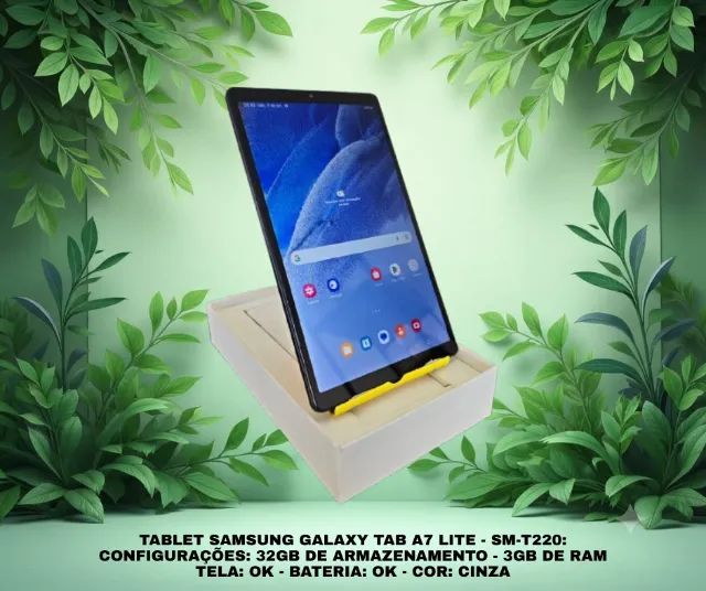 ? SAMSUNG GALAXY TAB A7 LITE - 32GB DE ARMAZENAMENTO - 3GB DE RAM - CINZA - Foto 3
