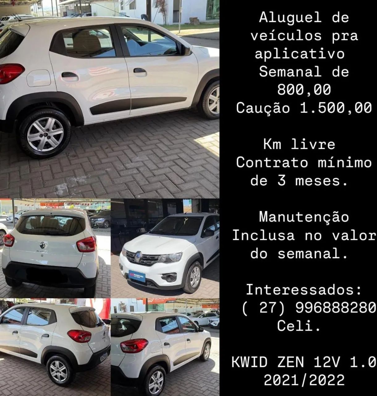Aluguel de veículos pra aplicativo 