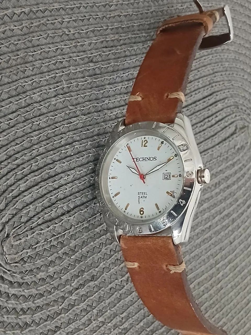 Relógio TECHNOS STEEL social clássico quartz seminovo, estudo trocas.  - Foto 3
