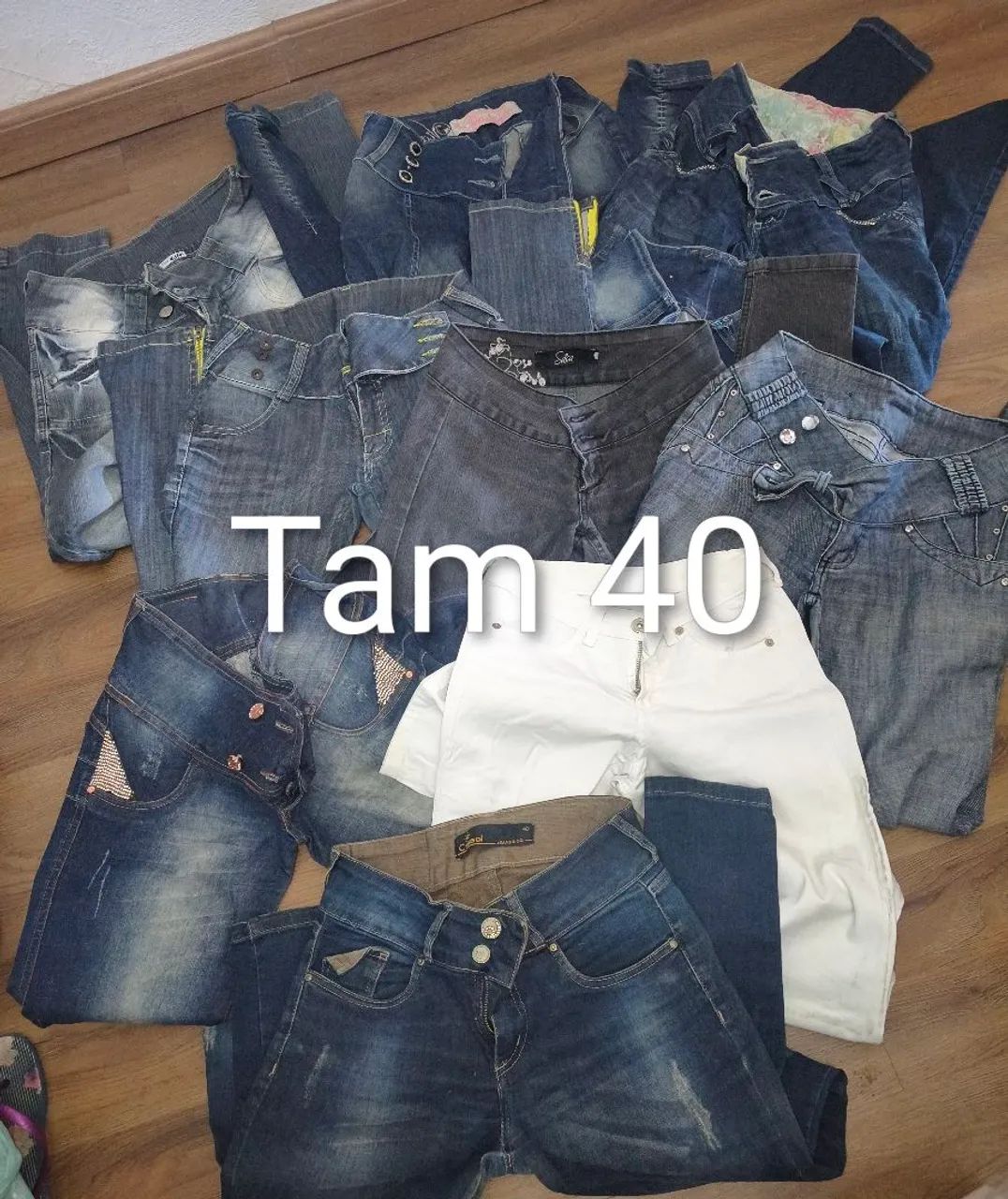 Kit, lote Calças jeans sem marca 40 - Foto 2