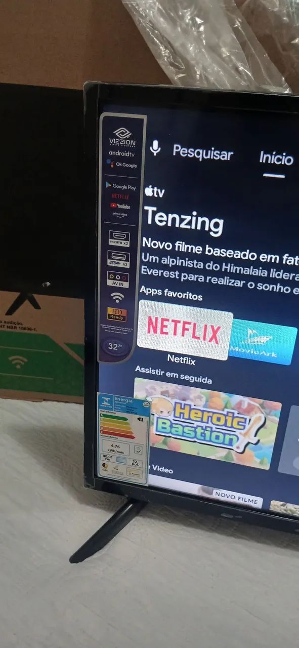Tv vizzion 32 polegadas smart Android Bluetooth Cromecast semi-novo aceito cartão  - Foto 2