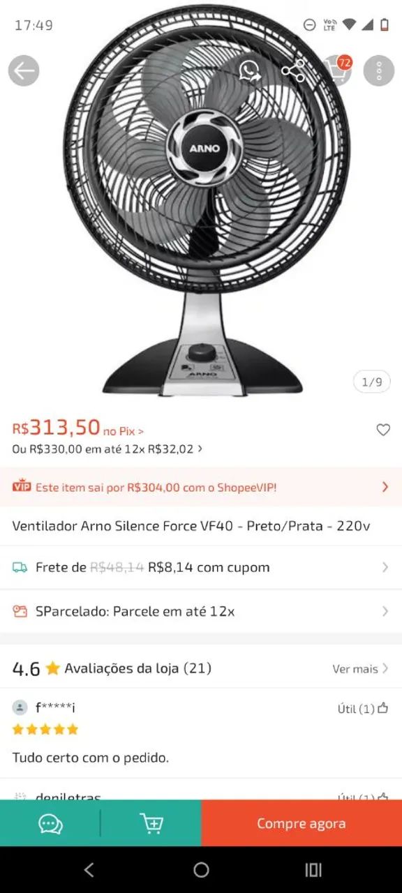 Ventilador Arno silence force  - Foto 3