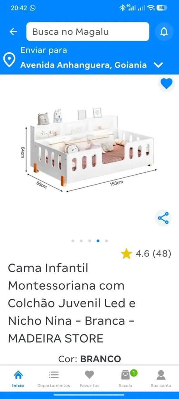 Cama Montessoriana com Led e  Nicho - Foto 3