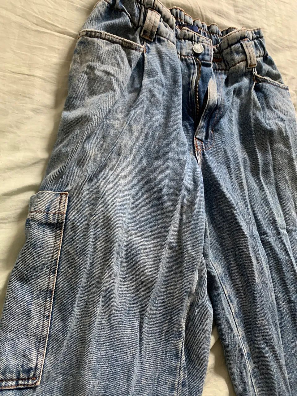 Calça jeans cargo wide curta Tamanho 38 - Foto 3
