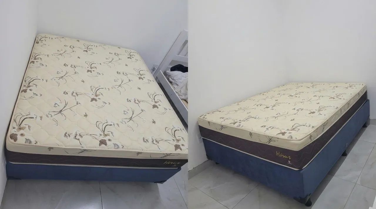 Cama box com colchão de molas NOVO