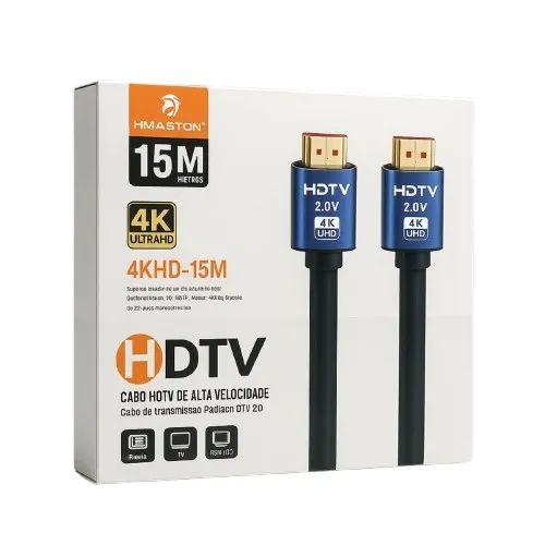 Cabo Hdmi 15 Metros 2.0 4k Ultra Hd Para Tv Projetor Notebook Loja COimbra COmputadores 