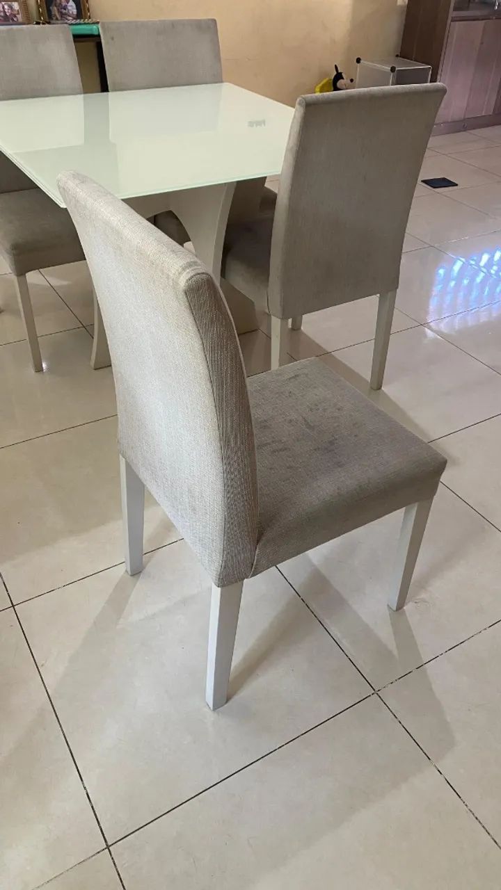 Mesa de jantar quadrada - 1x1 m + 4 Cadeiras - Foto 5