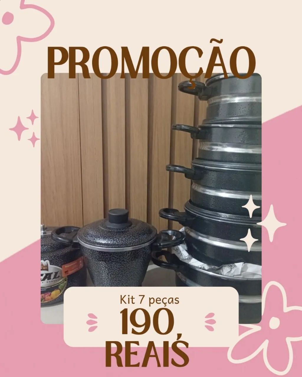 Kit com 7 panelas