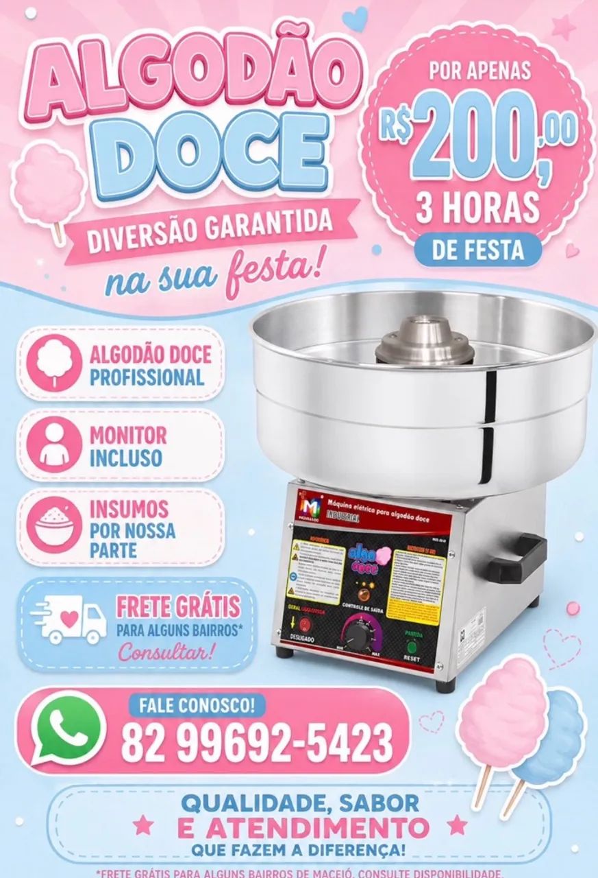 Algodão doce para festas 