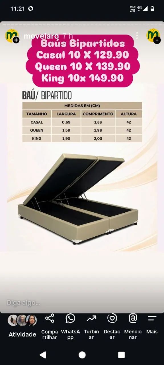 BASE BAU QUEEN BIPARTIDA 10X 139,90