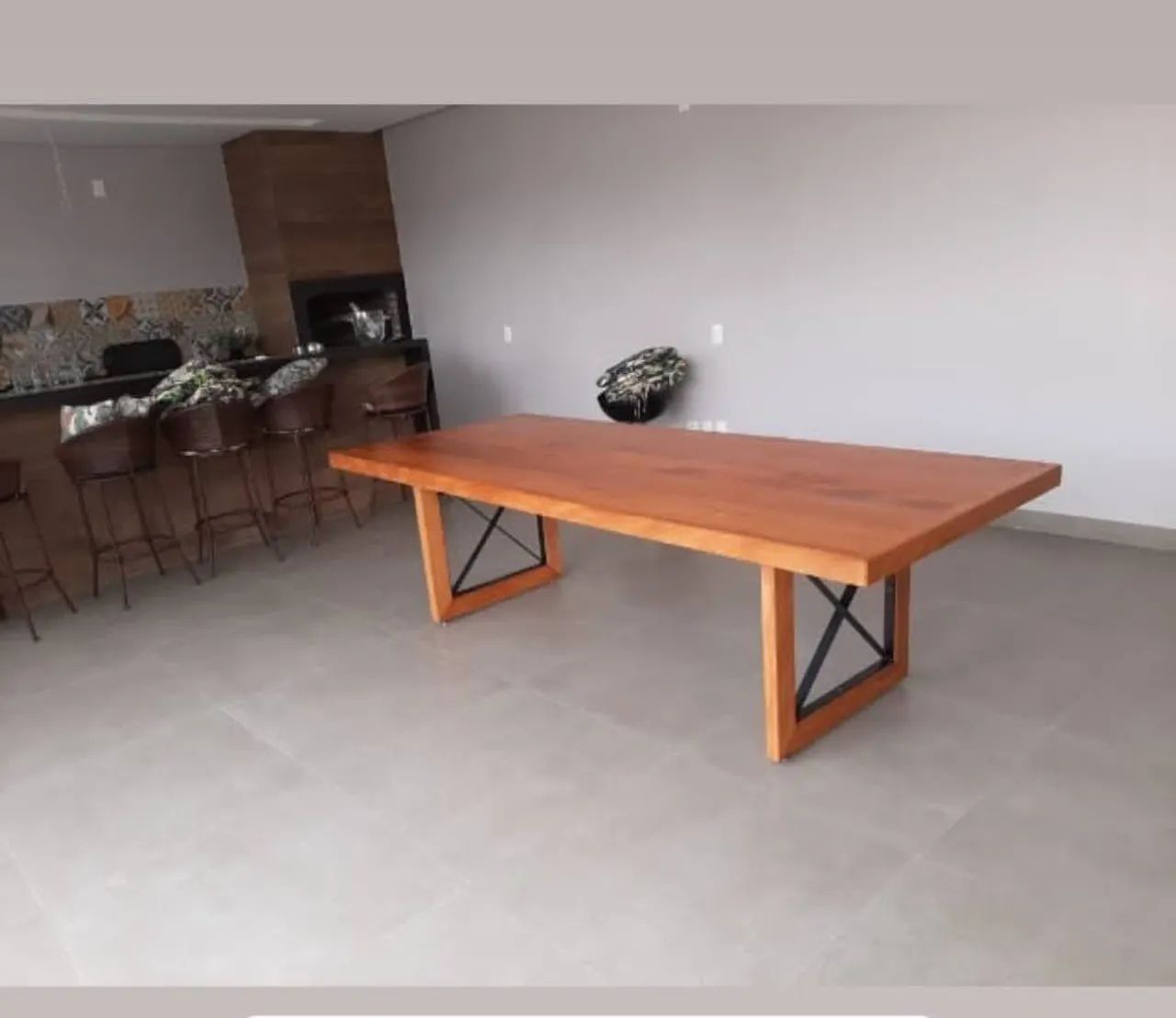 Mesa gourmet madeira com 6 cadeiras  - Foto 4