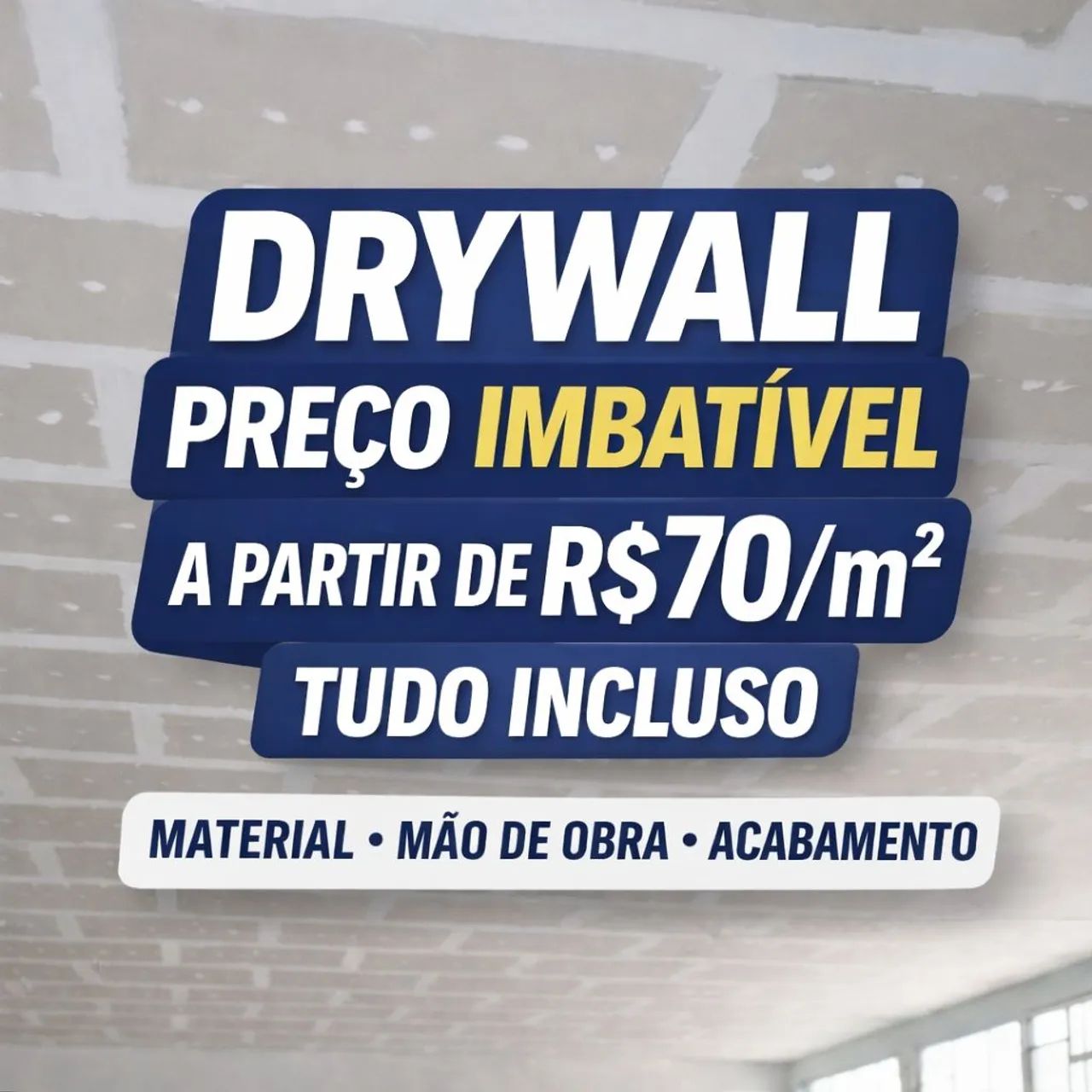 A partir de 70 reais metro quadrado do rebaixamento de Drywal c/ material l 