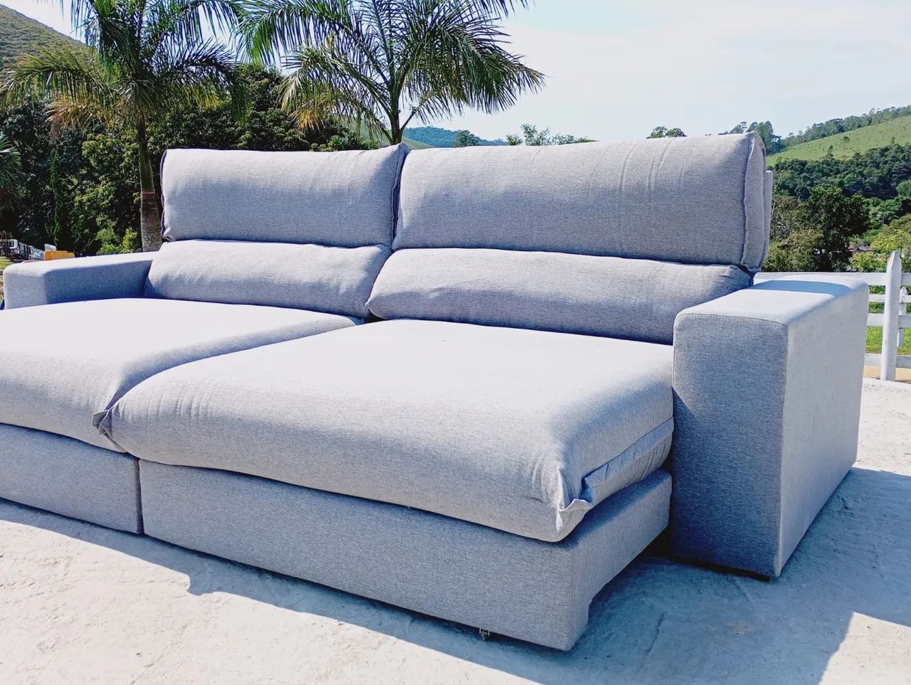 Sofa retratil de linho 2,90m cinza !! - Foto 2