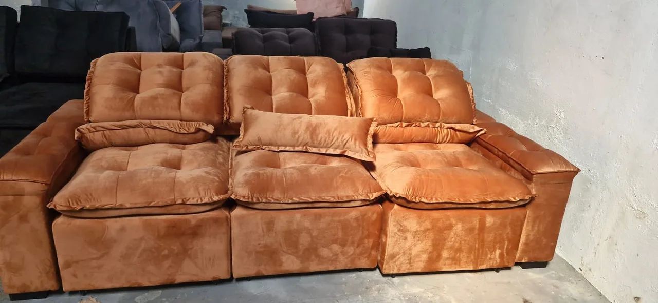 Sofá retrátil e reclinável 3 lugares pronta entrega  - Foto 2