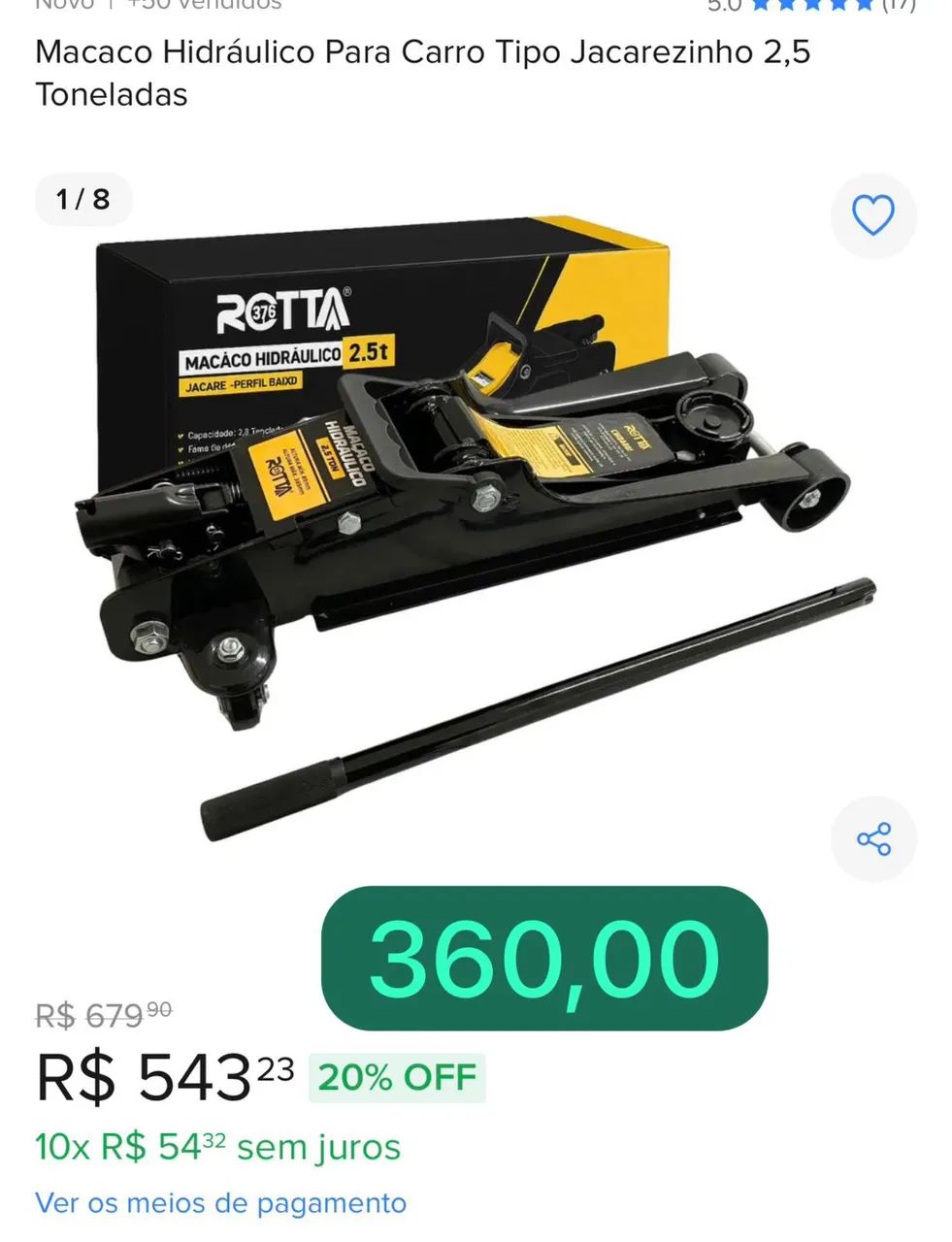 Macaco hidráulico 2,5T
