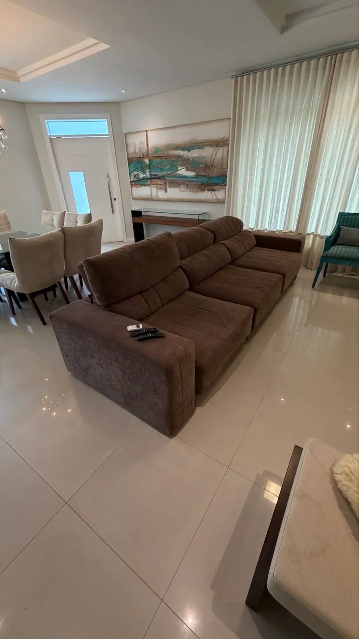 Sofá Retrátil e Reclinável Marrom / Suede - Super Confortável - Foto 2