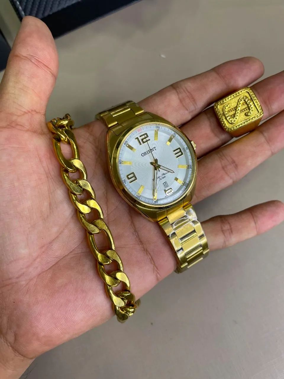 Relogio Quartzo Orient Dourado com brindes - Foto 2