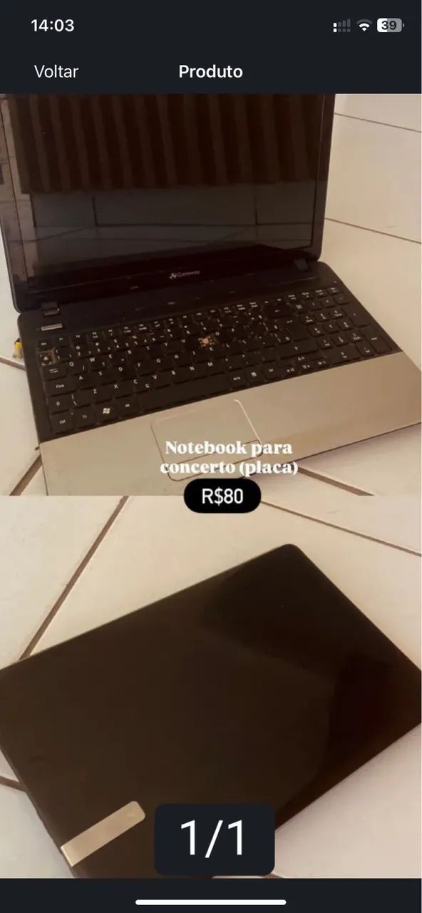 Notebook para aproveitamento de peças 